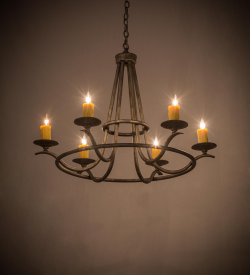36 in. Octavia 6 Light Chandelier - Chocolate, Beige & Black