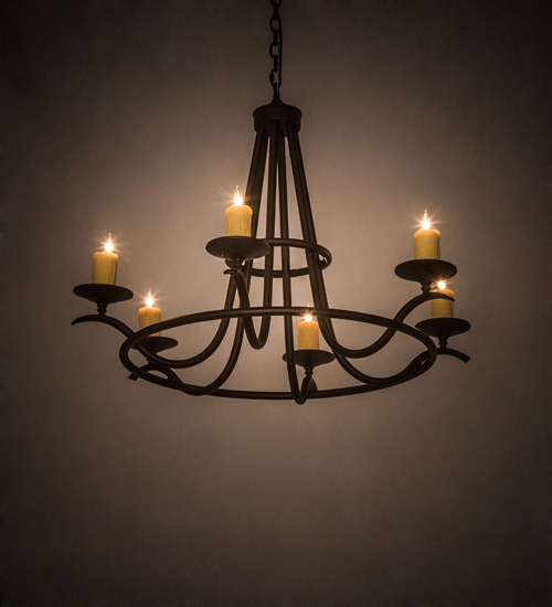 196944 36 in. Octavia 6 Light Chandelier - Mahogany Bronze