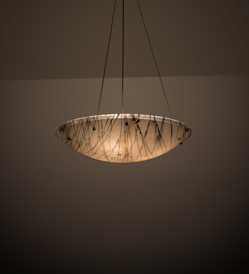 197337 30 in. Ramoscelli Inverted Pendant - Black, White & Iridescent