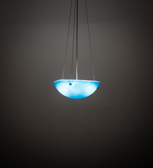 197341 16 in. Kromatico Inverted Pendant - Blue & Iridescent