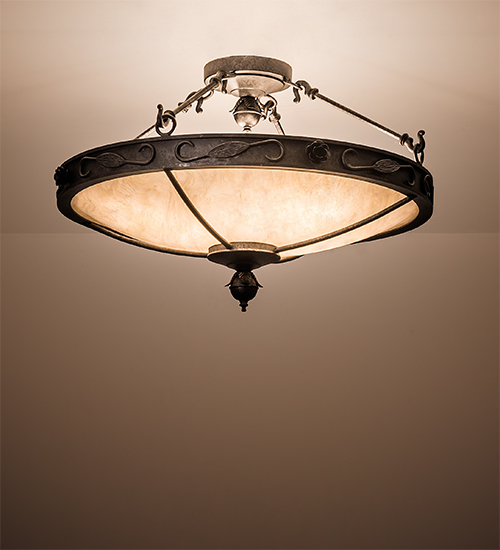 196691 26 in. Arabesque Semi-Flushmount - Black & Beige