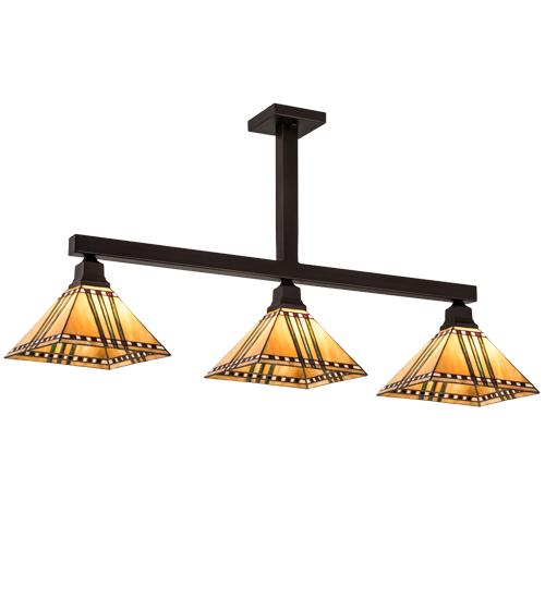 197436 48 in. Prairie Corn 3 Light Island Pendant - Craftsman Brown