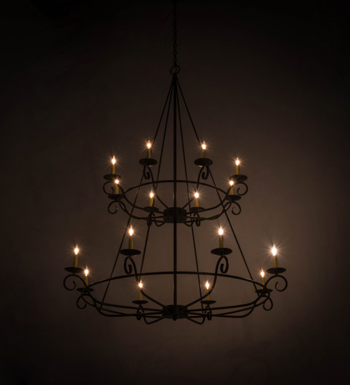 54 in. Estrella 16 Light Two Tier Chandelier - Black