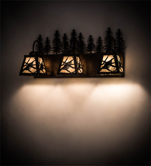 190057 28 in. Spruce Pine 3 Light Vanity Light - Antique Copper