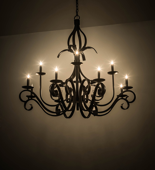 202247 48 in. Cypress 12 Light Chandelier - Black