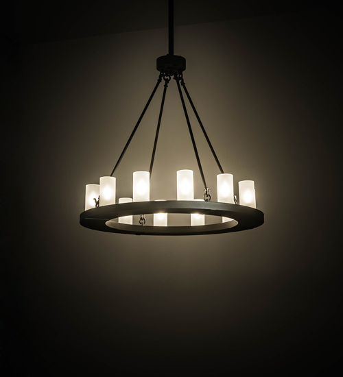 199716 36 in. Loxley 12 Light Chandelier - Wrought Iron