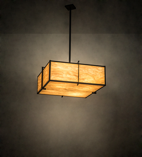 195094 30 in. Martis Inverted Pendant - Black & Amber
