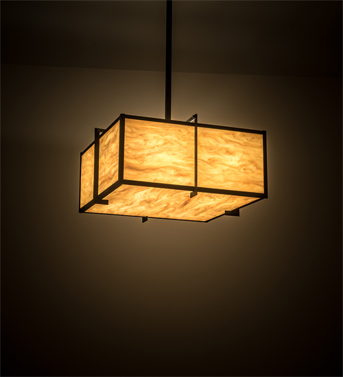 197746 24 in. Martis Inverted Pendant - Black & Amber