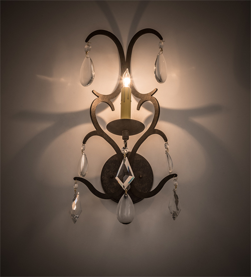 199203 10 in. Alicia Wall Sconce - Bronze & Crystal