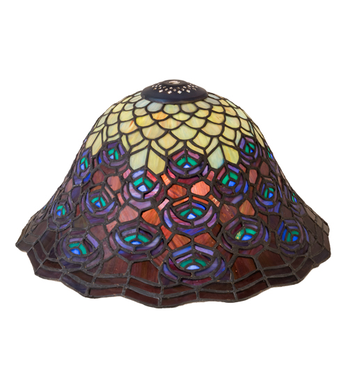 23958 12 in. Tiffany Peacock Feather Shade
