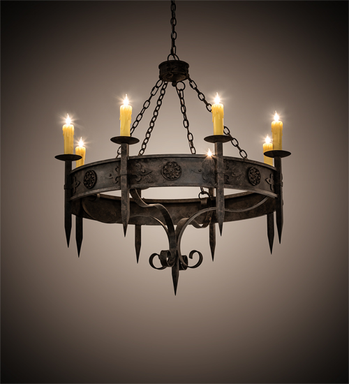 218662 42 in. Calandra 8 Light Chandelier - Coffee Bean