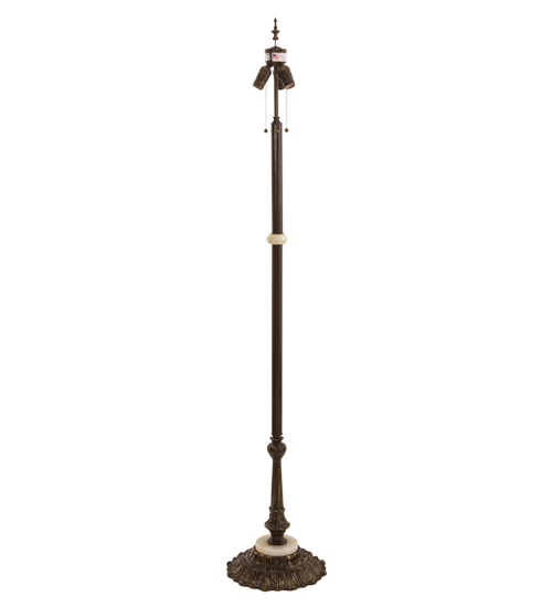 210068 62 in. Antique Brass Gloss 3 Light Floor Base