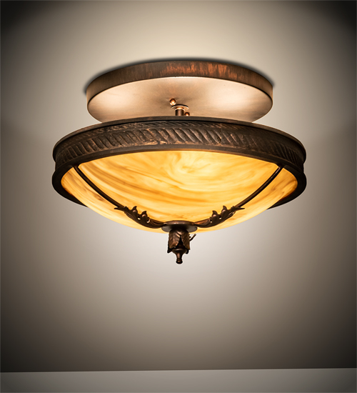 216090 15 in. Hoja Semi-Flushmount - Rokusho Finish