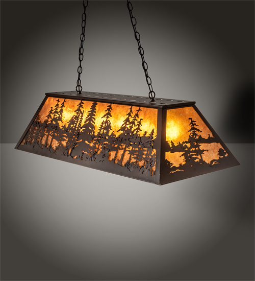 217916 48 in. Tall Pines Oblong Pendant - Mahogany Bronze