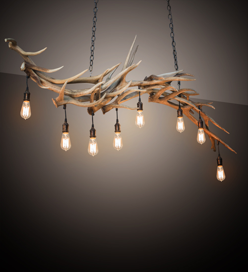 212262 69 in. Antlers 8 Light Oblong Chandelier