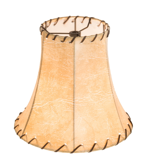172817 9 in. Faux Leather Tan Hexagon Shade