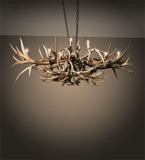 212270 71 in. Antlers 10 Light Oblong Chandelier