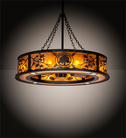 216860 45 in. Personalized Oak Leaf Chandel-Air Fan - Textured Black