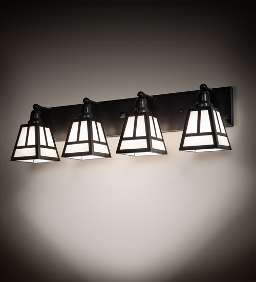 219287 36 in. T Mission 4 Light Vanity Light - Craftsman Brown