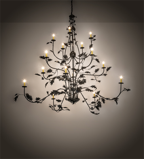 218561 72 in. Oak Leaf 15 Light Chandelier - Timeless Bronze