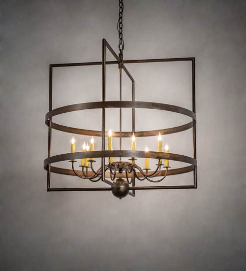 213168 36 in. Aldari 12 Light Chandelier - Antique Copper