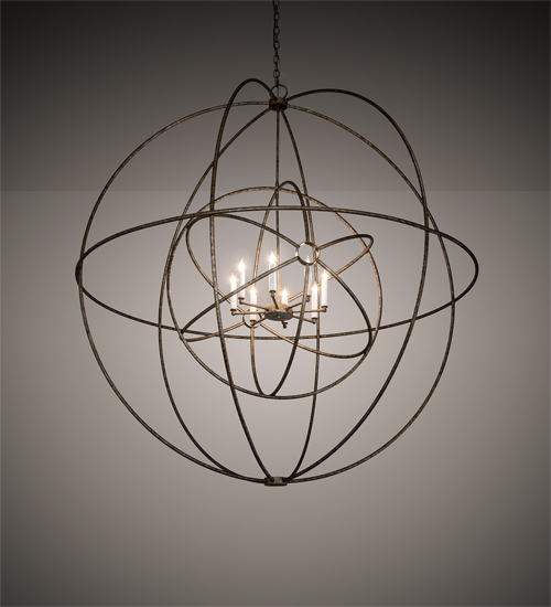 219211 60 in. Atom Enerjisi 8 Light Chandelier - Corinth Finish