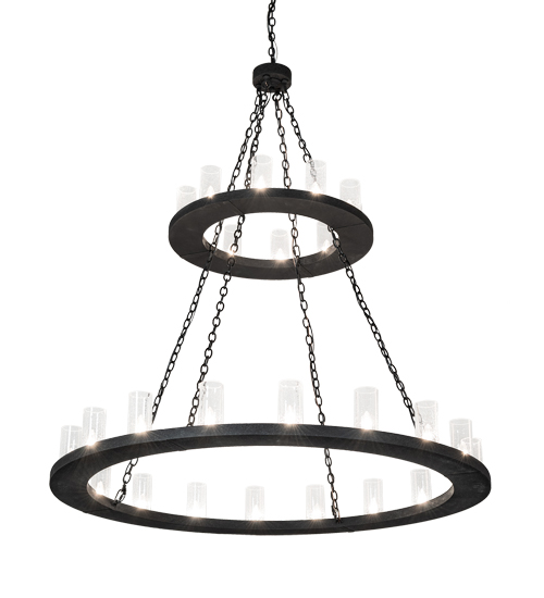 219493 60 in. Loxley 28 Light Two Tier Chandelier - Wrinkle Black