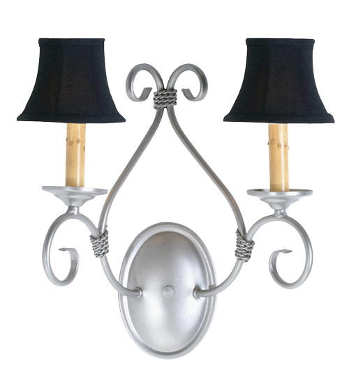 194344 14 in. Olivia 2 Light Wall Sconce - Pewter