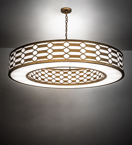 217249 60 in. Watermere Pendant - Burnished Gold Leaf