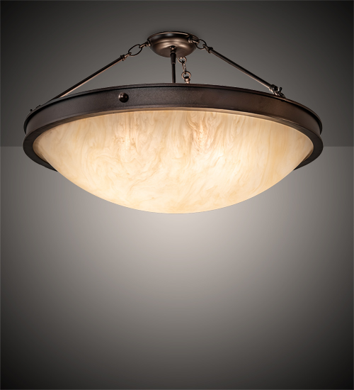 218187 28 in. Dionne Semi-Flushmount - Mahogany Bronze