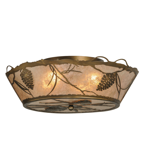 31602 22 in. Whispering Pines Flushmount - Antique Copper
