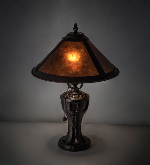 224098 17 in. Sutter Table Lamp - Amber Mica