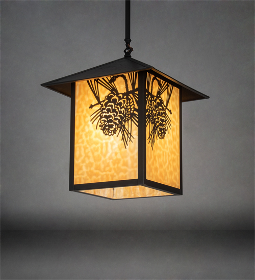 16 in. Square Seneca Winter Pine Pendant