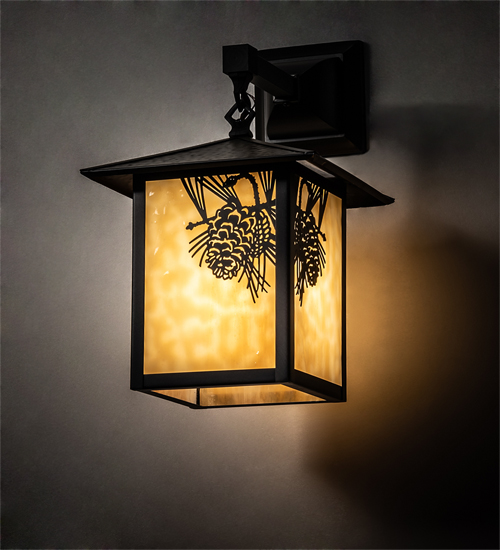 41165 9 in. Wide Seneca Winter Pine Hanging Wall Sconce