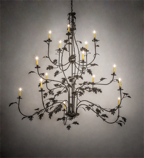 222594 72 in. Wide Oak Leaf 15 Light Chandelier
