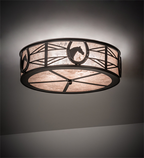 221494 23 in. Wide Horseshoe & Horse Flushmount
