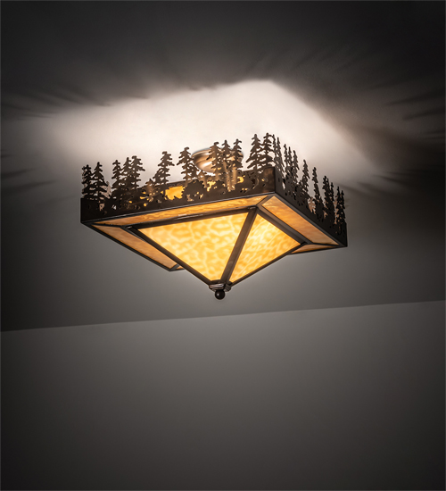 219381 19 in. Square Pine Lake Flushmount