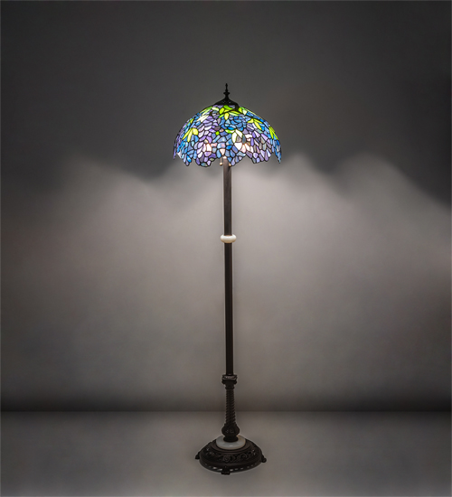 225024 62 in. High Tiffany Wisteria Floor Lamp