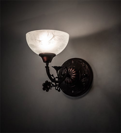 225841 7 in. Wide Victorian Alabaster Wall Sconce