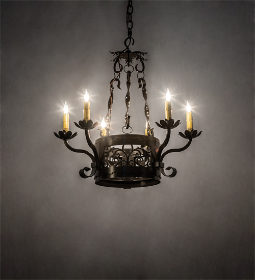 221249 24 in. Wide Dragone 6 Light Chandelier