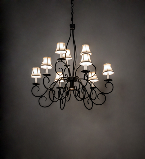 221766 36 in. Wide Grace 10 Light Two Tier Chandelier