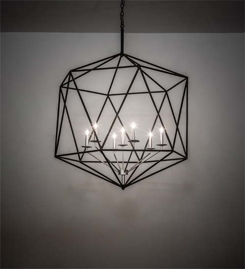 194724 42 in. Wide Rustic Gold Leaf Pendant Light