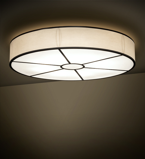 190598 48 in. Wide Cilindro Textrene Flushmount, White