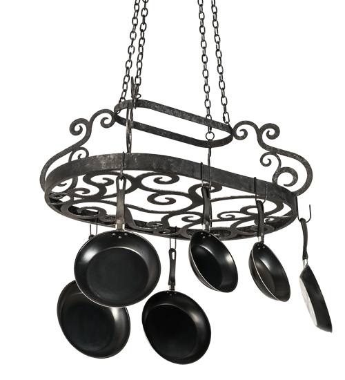 193623 38 in. Neo Pot Rack, Grey