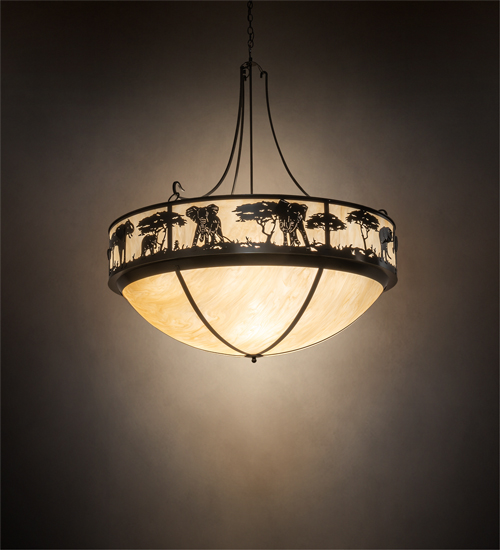 227086 54 in. Wide Elephant Inverted Pendant, Beige