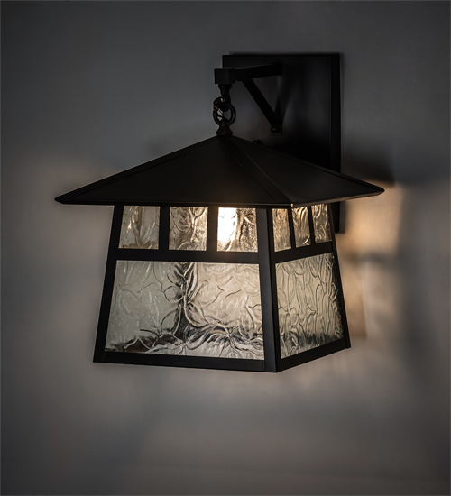 16 in. Wide Stillwater Double Bar Mission Straight Arm Wall Sconce, Clear