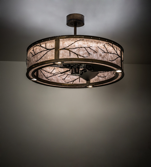 36 in. Fulton Branches Chandel-Air Light - Silver Mica