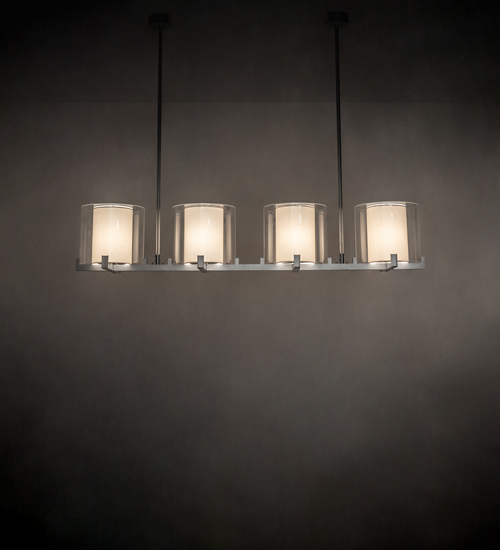 98 in. Crawford Oblong Pendant Light - Beige, White & Clear