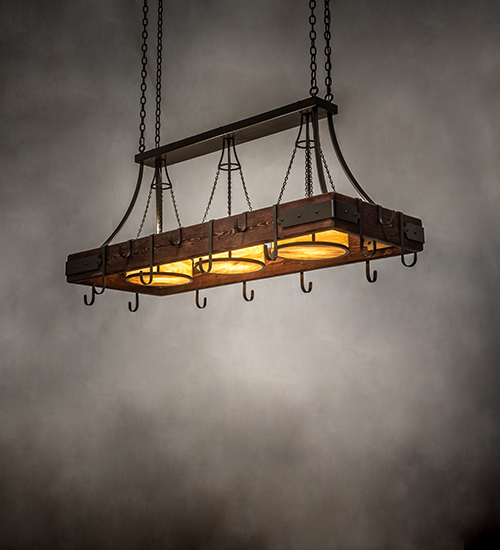 60 in. Steamboat Pot Rack Light - Beige