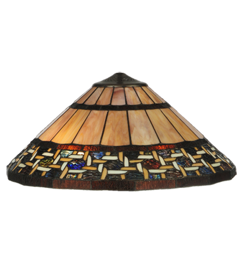 137801 18 in. Ilona Shade Light - Violet, Beige & White